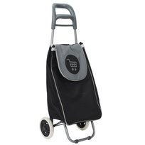 Wózek Shopper metalowy czarny na zakupy na kółkach 50L