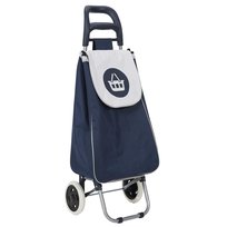 Wózek Shopper metalowy niebieski na zakupy na kółkach 50L