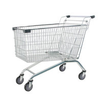 Wózek sklepowy zakupowy na kółkach chromowany marketowy Mega-M YR 240L Mega-M