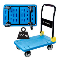 Wózek transportowy platformowy składany Forkberg magazynowy towarowy 300kg 70x48x85cm S niebieski Forkberg