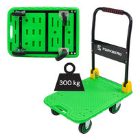 Wózek transportowy platformowy składany Forkberg magazynowy towarowy 300kg 70x48x85cm S zielony Forkberg