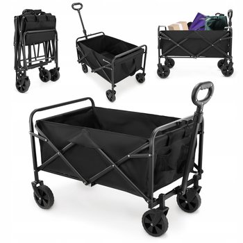 Wózek turystyczny plażowy składany HyperMotion - kolor czarny, 80 kg - HYPERMOTION