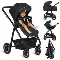 WÓZEK Wielofunkcyjny 3w1 Spacerówka Gondola Fotelik dodatki Lionelo BIANKA