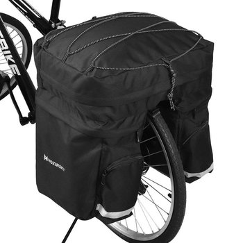 Wozinsky pojemna torba rowerowa 60 L na bagażnik (pokrowiec przeciwdeszczowy w zestawie) czarny (WBB13BK) - Wozinsky