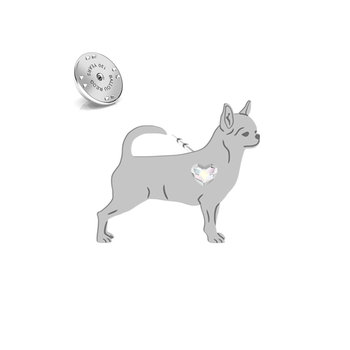 Wpinka Chihuahua Krótkowłosa serce srebro pozłacane - MEJK Jewellery - Radziszewska