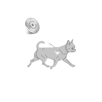 Wpinka Chihuahua Krótkowłosa serce srebro pozłacane - MEJK Jewellery - Radziszewska