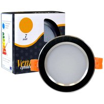 Wpuszczana Lampa Sufitowa Venus 303615 Polux Podtynkowa Oprawa Okrągła Led 7W 3000K Do Zabudowy Czarna