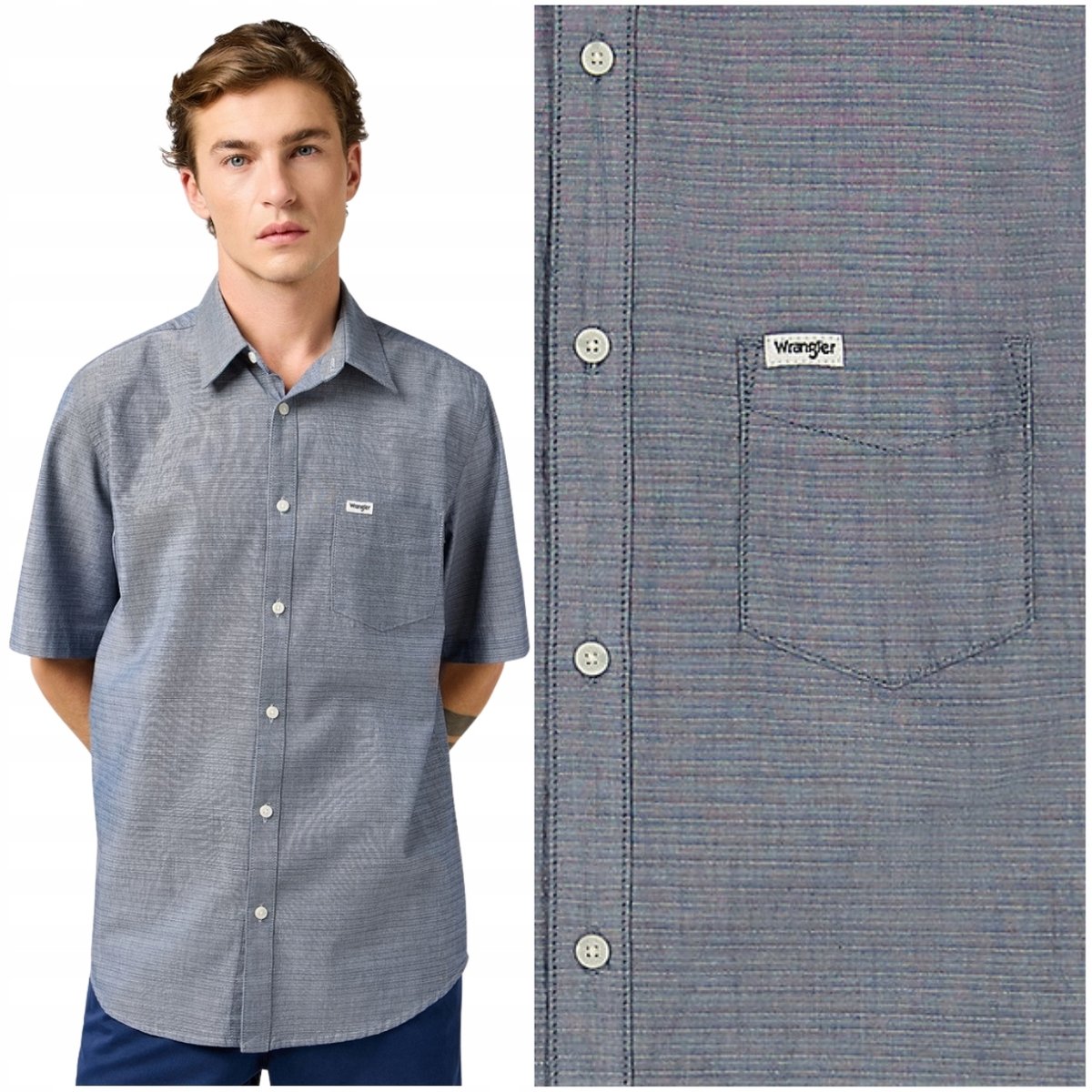 Wrangler RESORT - Camicia - lazer/blu