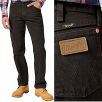 Wrangler 13MWZ COWBOY CUT czarno - brązowe proste spodnie jeansowe W29 L32 Wrangler