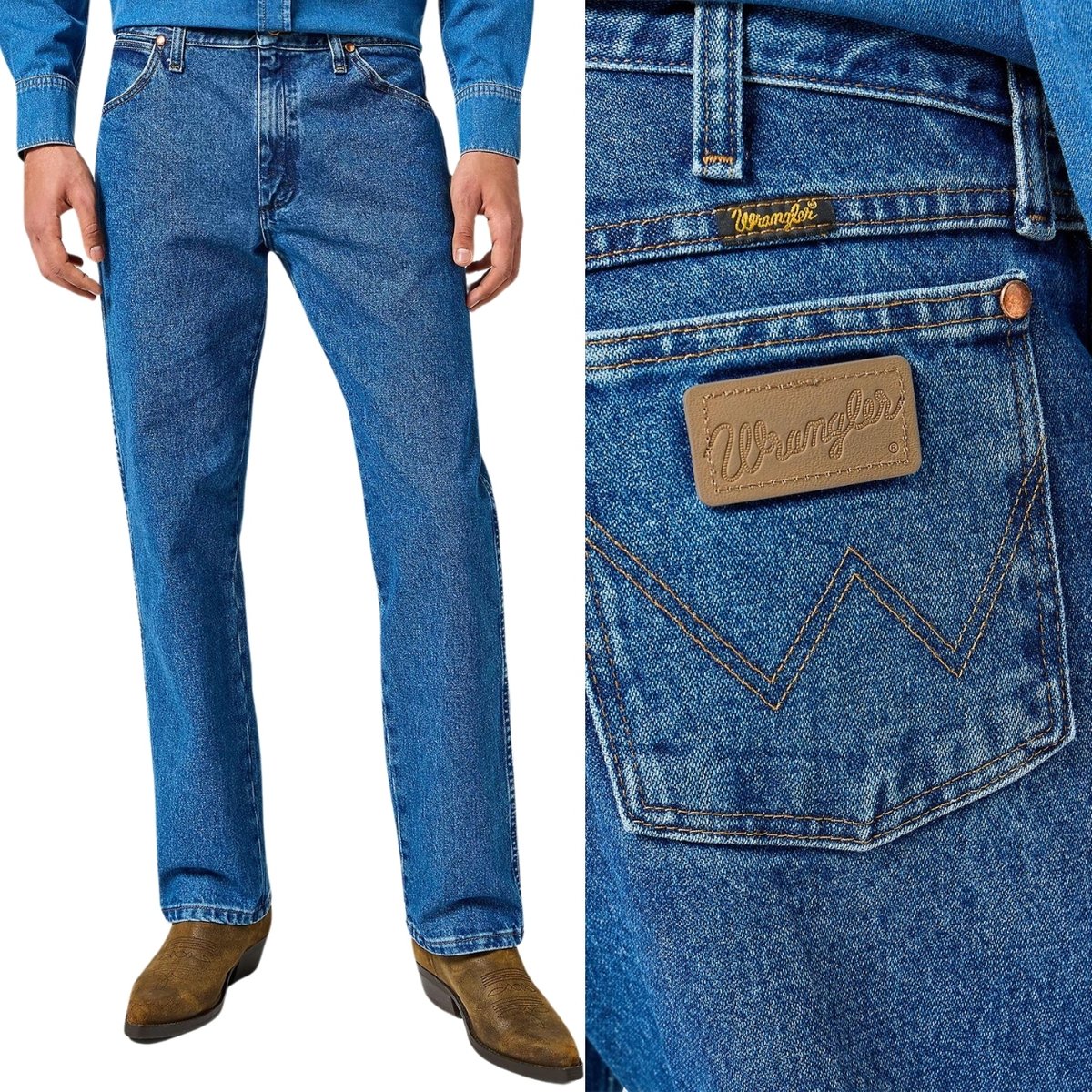 Wrangler Cowboy Cut 13MWZ✨ デニム 34×30 Wrangler 13mwz Cowboy Cut Stonewashed - 112358496 Rozmiar 30
