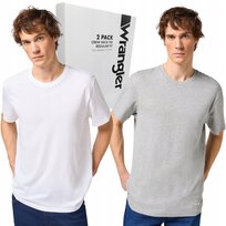 Wrangler 2 PACK Szary/Biały dwupak T-shirt 2 bawełniane koszulki pudełko S Wrangler