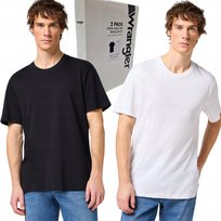 Wrangler 2 PACK White/Black DWUPAK T-SHIRT 2 BAWEŁNIANE KOSZULKI PUDEŁKO XL Wrangler