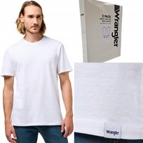 Wrangler 2 PACK White DWUPAK T-SHIRT 2 BIAŁE BAWEŁNIANE KOSZULKI PUDEŁKO S Wrangler