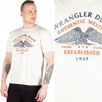Wrangler AMERICANA TEE Vintage BIAŁY T-SHIRT BAWEŁNIANA KOSZULKA NADRUK XL Wrangler