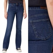 Wrangler BOOTCUT Bonfire Blue Body Bespoke ROZSZERZANE CIEMNY DżINS W28 L32