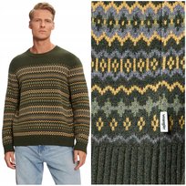 Wrangler FAIRISLE SWEATER Verdant Green wełniany ciepły męski sweter S Wrangler