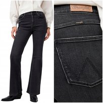 Wrangler FIERCE FLARE high czarne damskie spodnie jeansowe dzwony W27 L32 Wrangler
