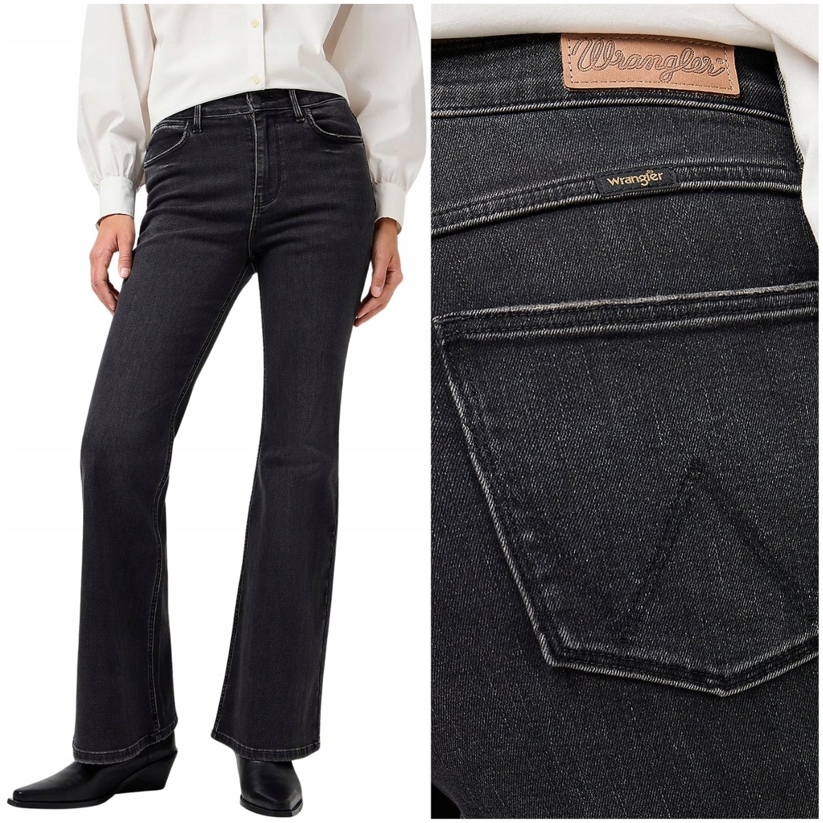 Wrangler fierce flare jeans in mid vintage wash Wrangler fierce flare jeans in mid vintage wash