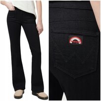 Wrangler FLARE Black DżINS czarne damskie spodnie jeansowe dzwony W26 L30 Wrangler