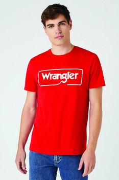 Wrangler Frame Logo Tee Męska Koszulka T-Shirt Nadruk Formula Red W7H3D3Xwo-L - Inna marka