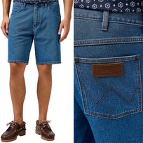 Wrangler FRONTIER SHORT Dark LUŹNE KRÓTKIE SPODENKI JEANSOWE SZORTY W32