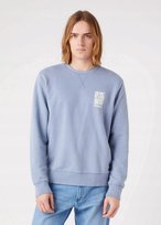 WRANGLER GRAPHIC CREW STONE BLUE W6D8HAX4Q L