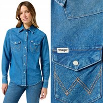 Wrangler HERITAGE SHIRT Mid Stone damska koszula jeansowa REGULAR FIT XS Wrangler