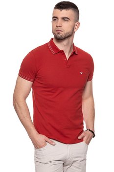 Wrangler, Koszulka polo męska, Ss Pique Polo Pompeian Red W7B25K41C, rozmiar S - Wrangler