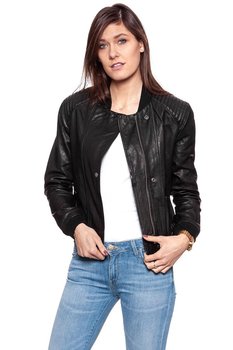 Wrangler, Kurtka damska, Leather Jacket Black W4134Zc01, rozmiar S - Wrangler