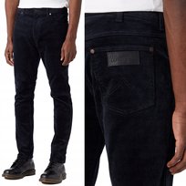 Wrangler LARSTON SLIM Dark Navy DOPASOWANE GRANATOWE SZTRUKSY W33 L32