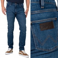 Wrangler LARSTON SLIM Louie Louie SUPER WYTARTY CIEMNY DżINS W32 L32