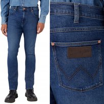 Wrangler LARSTON SLIM TAPERED The Rock ZWĘŻANE CIEMNY DżINS W36 L32