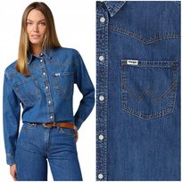 Wrangler Loose Shirt Dark Wash luźna ciemna damska koszula jeansowa XS Wrangler