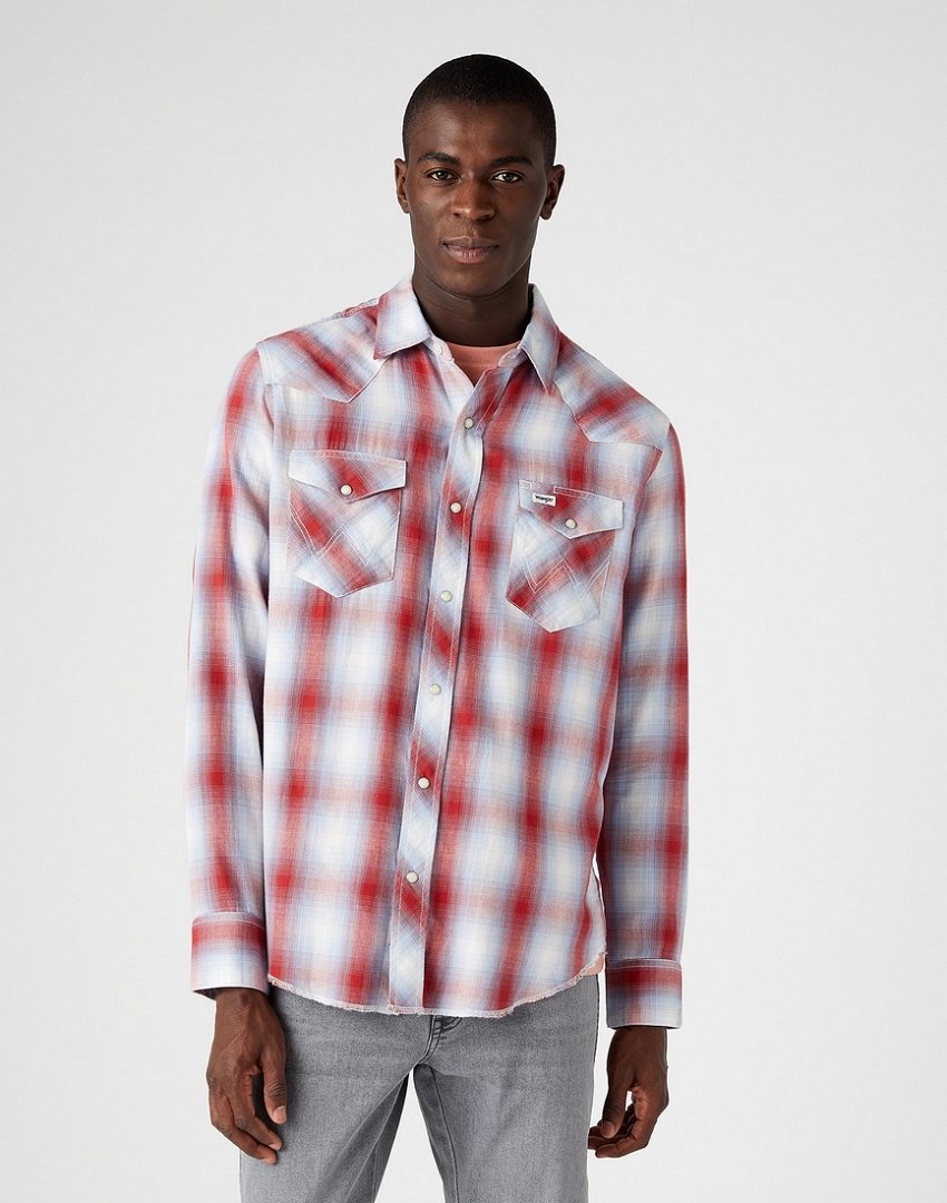 Wrangler Camicia LS Western Uomo Regular Fit, 100% Cotone Biologico, Colore Digione (Marrone), Taglia XXL