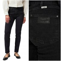 Wrangler PIPER Smokey wysokie czarne damskie spodnie jeansowe W32 L32