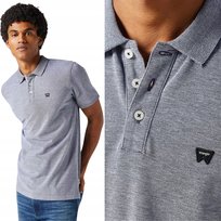 Wrangler POLO SHIRT Navy BAWEŁNIANA POLÓWKA POLO LOGO MELANŻ REGULAR XL Wrangler