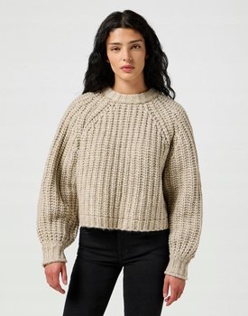 WRANGLER PUFF SLEEVE SWEATER OATMEAL 112356481 M - Wrangler
