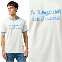 Wrangler RINGER TEE biała bawełniana koszulka t-shirt Legend in Jeans L Wrangler