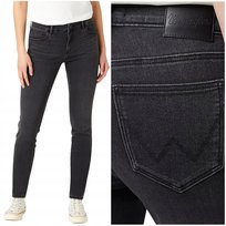 Wrangler SKINNY Soft Nights czarne damskie spodnie jeansowe rurki W25 L32 Wrangler