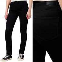 Wrangler SLIM Retro wysokie czarne proste damskie spodnie jeansowe W33 L34 Wrangler