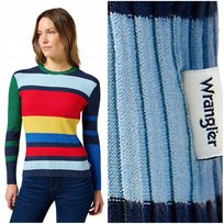 Wrangler SLIM RIB SWEATER elastyczny dopasowany damski sweter w paski M Wrangler