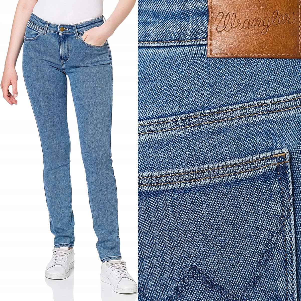 Wrangler SLIM Static Stone DOPASOWANE PROSTE WYSOKI STAN