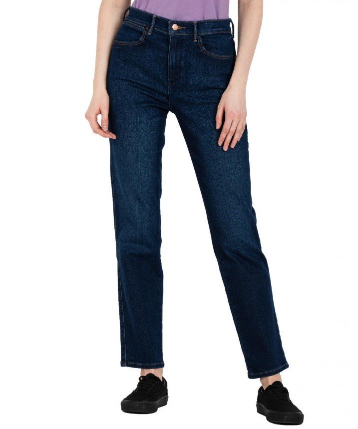 Wrangler Straight Damskie Spodnie Jeansowe Dream Blue W R W L