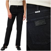 Wrangler SUNSET Sugarcove czarne proste damskie spodnie jeansowe W30 L32