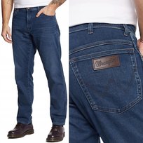 Wrangler TEXAS SLIM Silkyway EPIC SOFT MIĘKKI CIEMNY DżINS W35 L32 Wrangler