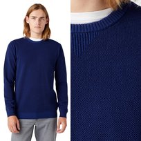 Wrangler TWO TONE CREW Medieval Blue GRANATOWY SWETER REGULAR FIT L
