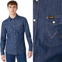 Wrangler WESTERN SHIRT Dark Stone DOPASOWANA KOSZULA JEANSOWA SLIM FIT L