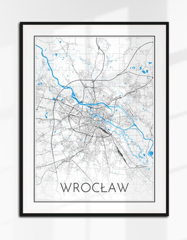 WROCŁAW plakat PUZZLE mapa czarno-biała plan 40x30 A3 - Inny producent