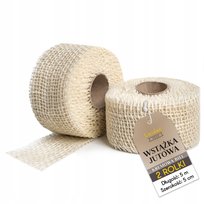 Wstążka jutowa biała taśma dekoracyjna szeroka do dekoracji stołu 2x 5mx5cm