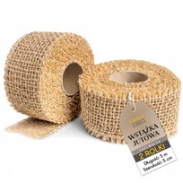 Wstążka jutowa taśma dekoracyjna z juty szeroka dekoracja ślub 2 x 5mx5cm